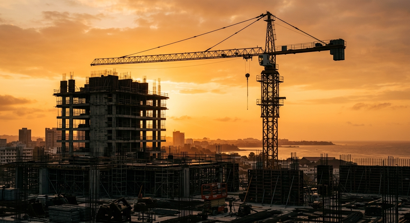 Construction site silhouette